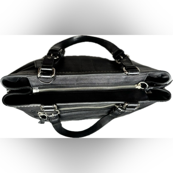 Vintage Coach Weekender Black Leather Tote Bag - Picture 6 of 13